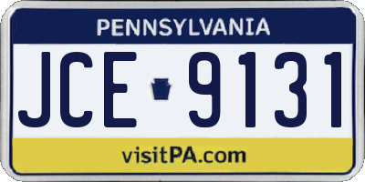 PA license plate JCE9131