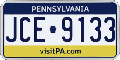 PA license plate JCE9133