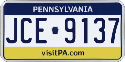 PA license plate JCE9137