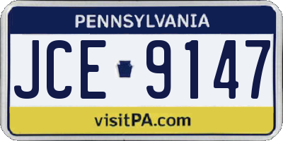 PA license plate JCE9147