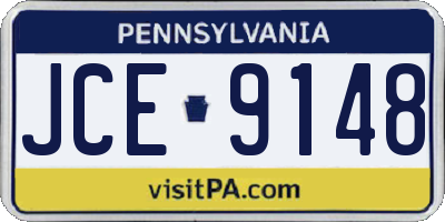 PA license plate JCE9148