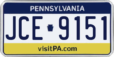 PA license plate JCE9151