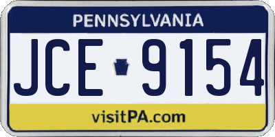 PA license plate JCE9154