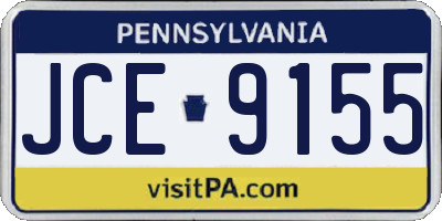 PA license plate JCE9155