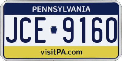 PA license plate JCE9160