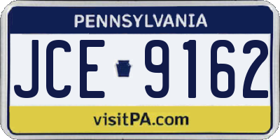 PA license plate JCE9162