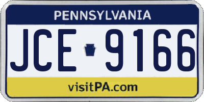 PA license plate JCE9166