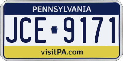 PA license plate JCE9171