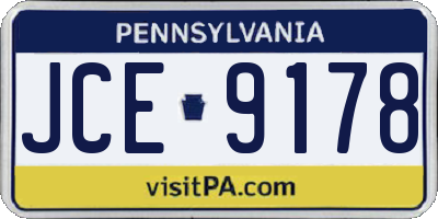 PA license plate JCE9178