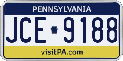PA license plate JCE9188
