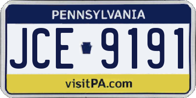 PA license plate JCE9191