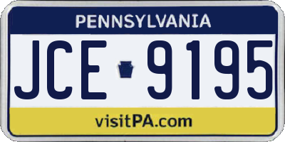PA license plate JCE9195