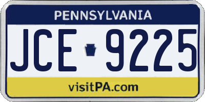 PA license plate JCE9225