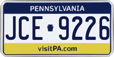 PA license plate JCE9226