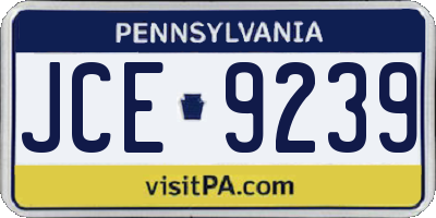 PA license plate JCE9239