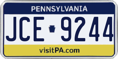 PA license plate JCE9244