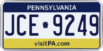 PA license plate JCE9249