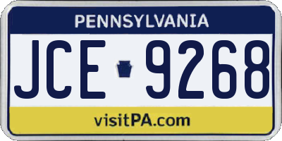 PA license plate JCE9268