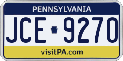 PA license plate JCE9270