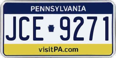 PA license plate JCE9271