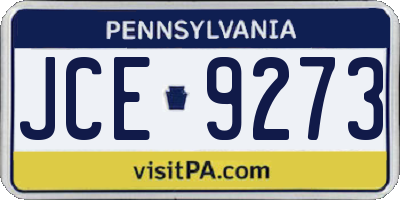 PA license plate JCE9273