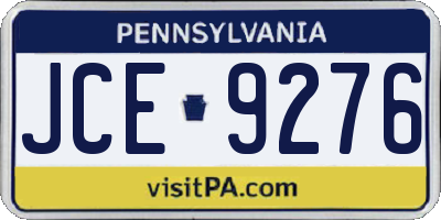PA license plate JCE9276