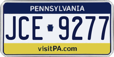 PA license plate JCE9277