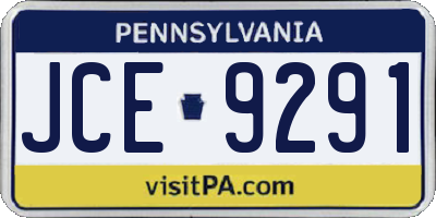 PA license plate JCE9291