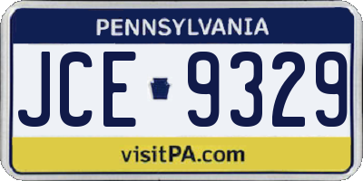 PA license plate JCE9329
