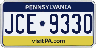 PA license plate JCE9330