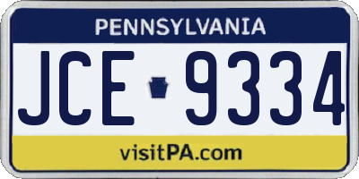 PA license plate JCE9334