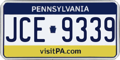 PA license plate JCE9339