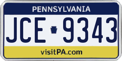 PA license plate JCE9343