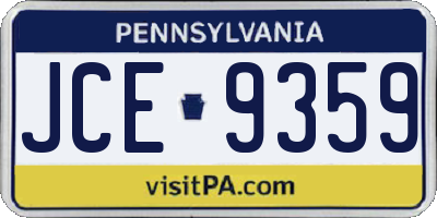 PA license plate JCE9359