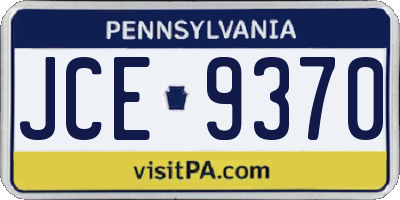 PA license plate JCE9370