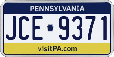 PA license plate JCE9371