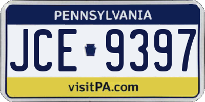 PA license plate JCE9397