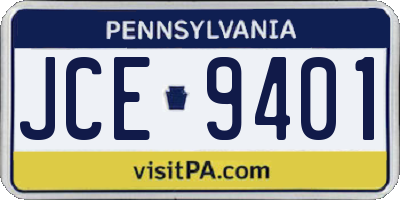PA license plate JCE9401