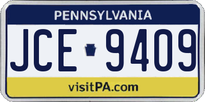 PA license plate JCE9409