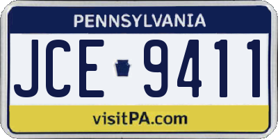 PA license plate JCE9411
