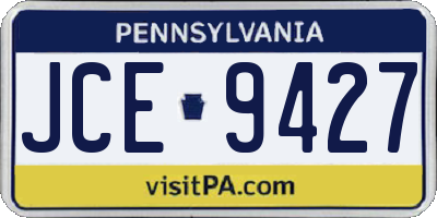 PA license plate JCE9427