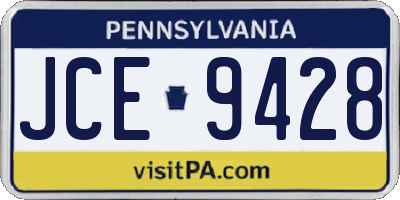 PA license plate JCE9428