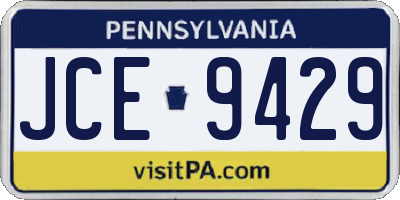 PA license plate JCE9429