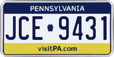 PA license plate JCE9431