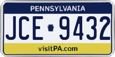 PA license plate JCE9432