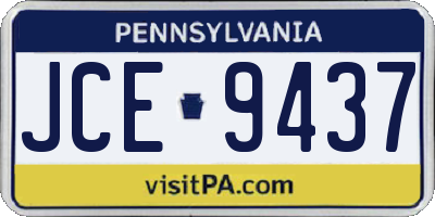 PA license plate JCE9437