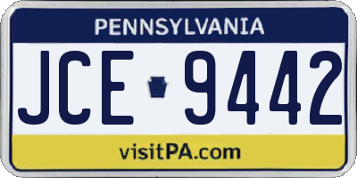 PA license plate JCE9442