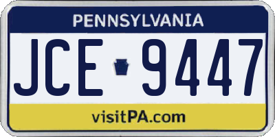 PA license plate JCE9447
