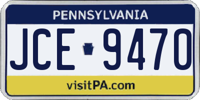 PA license plate JCE9470