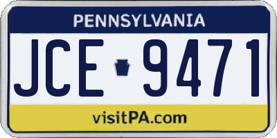 PA license plate JCE9471